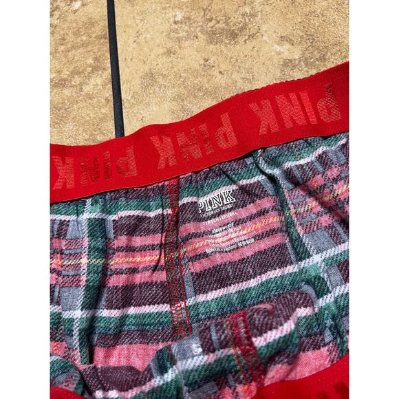 Victoria’s Secret PINK Red Plaid Flannel Sleep Shorts - Picture 3 of 3